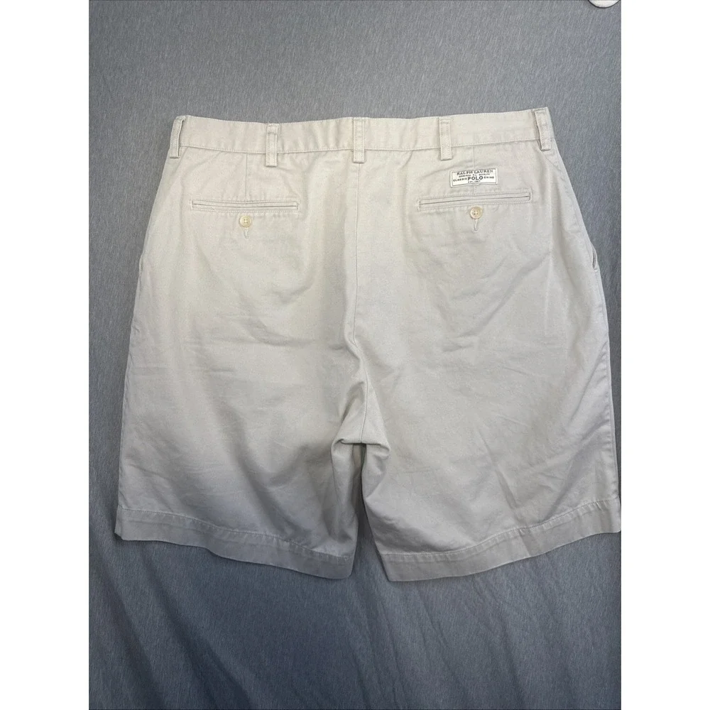 Polo Ralph Lauren Prospect Chino Shorts Men's Khaki Flat Front Cotton Size 36